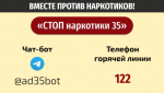 Порядка тысячи сообщений от вологжан поступило в чат-бот «СТОПнаркотики35»