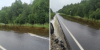 Часть трассы в Вологодской области ушла под воду - Gorodvo.Ru