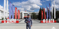 В Вологде росгвардейцы приняли участие в патриотической акции «Три цвета России» - Росгвардия